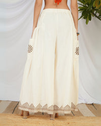 Ivory solstice cotton palazzo pants