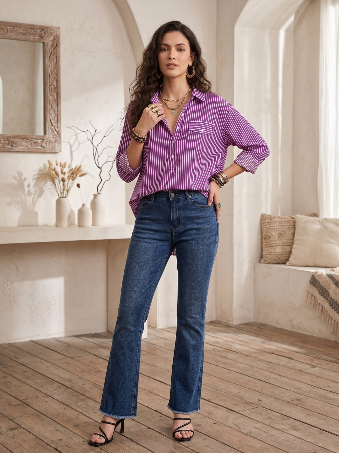 Amethyst breeze popover oversize shirt