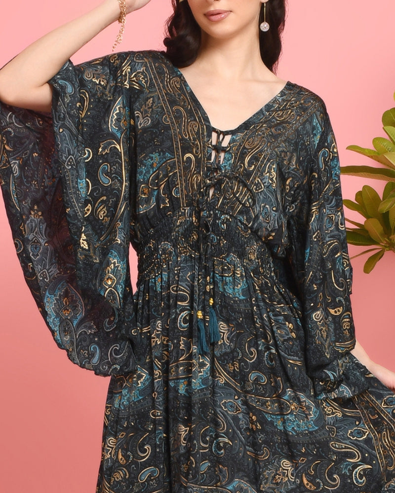 Rhea midnight garden maxi dress