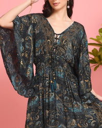 Rhea midnight garden maxi dress