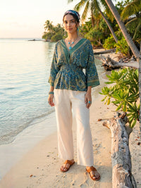 Mariel ocean muse peplum top