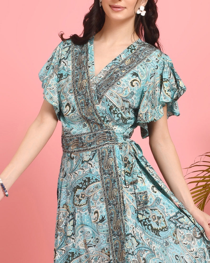 Marina paisley wrap maxi dress