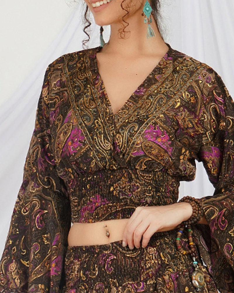 Evelina mocha rose palazzo set