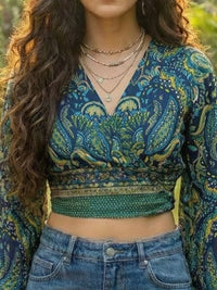 Vireya ocean bloom boho wrap top