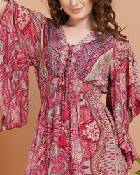 Paisley pop charm short dress