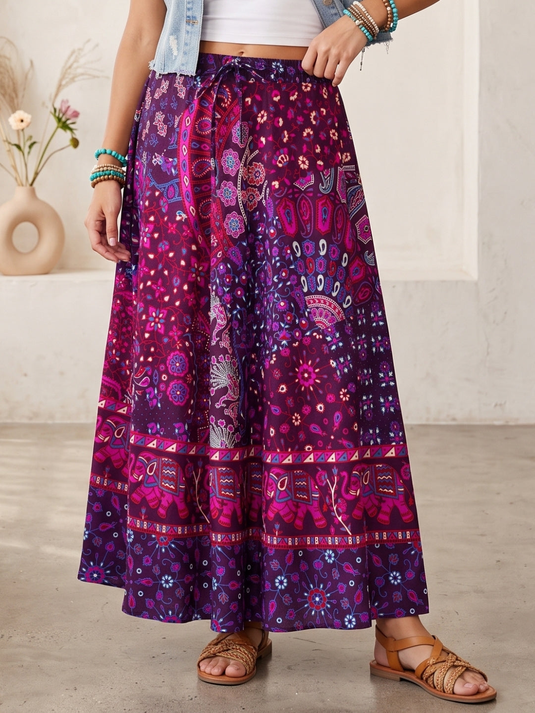Plum mirage bohemian skirt