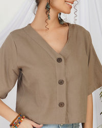 Mireille desert beige boho top