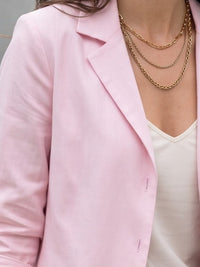 Pink whisper boho lapel shirt