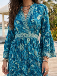 Blue riviera bohemian maxi dress