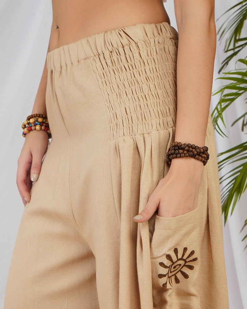 Sandstone glow cotton palazzo pants