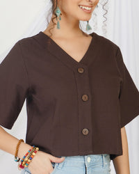 Amara cocoa boho crop top