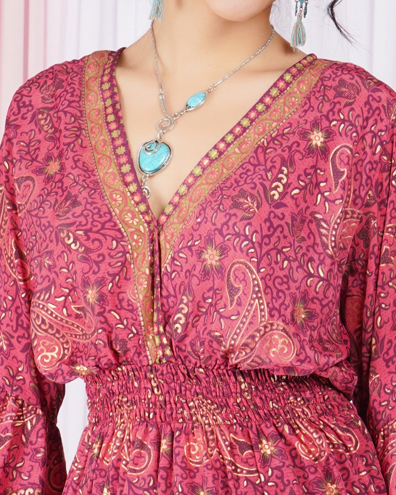 Marisela berry-bloom peplum top