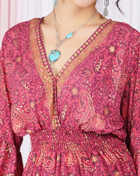 Marisela berry-bloom peplum top