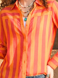 Calista sunset pop stripe shirt