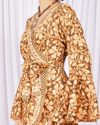 Elowen honey ochre wrap maxi dress