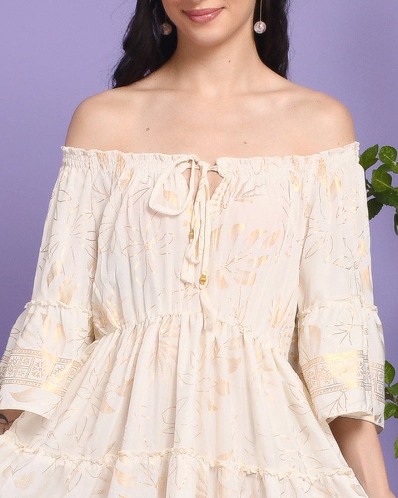Alina off-shoulder mini dress