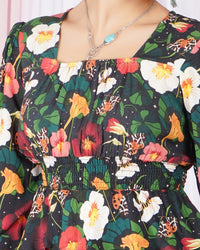 Bella noir petal peplum top