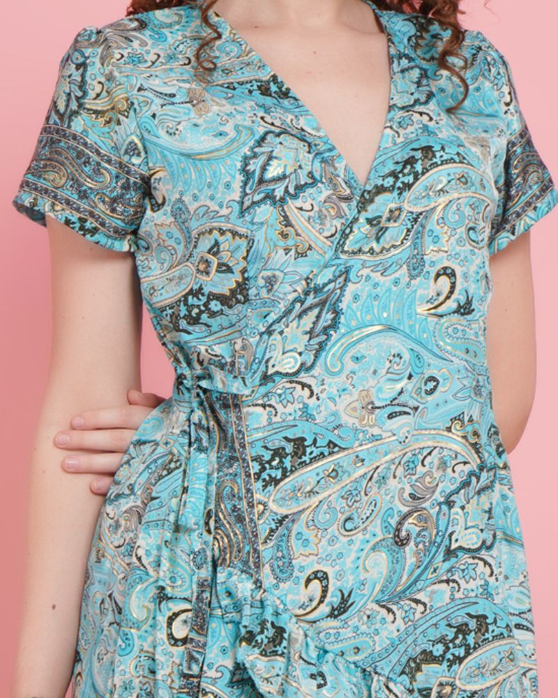 Elina sky glow mini angrakha dress