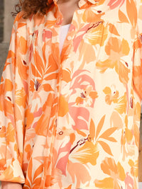 Mirevielle citrus petal boho shirt