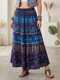Azure spirit boho maxi skirt