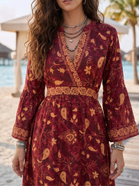 Mulberry merlot boho maxi dress