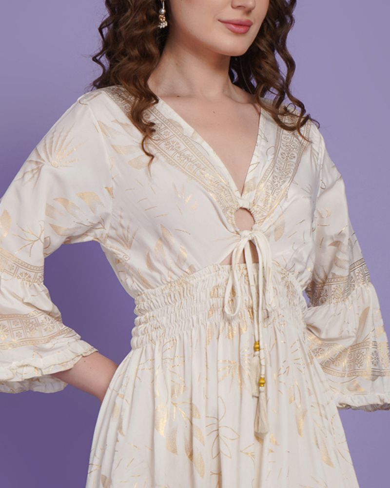 Ivory bloom muse short dress