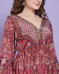 Blossom haze paisley short dress