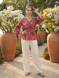 Briella pink dream peplum top