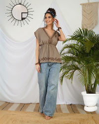 Amelie driftwood charm boho top