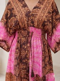 Rosalie cocoa pop boho mini dress