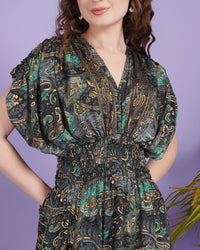 Midnight teal diva mini dress