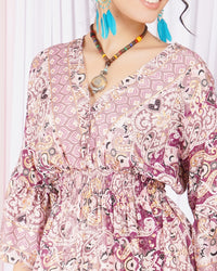 Aveline blush swirl peplum top