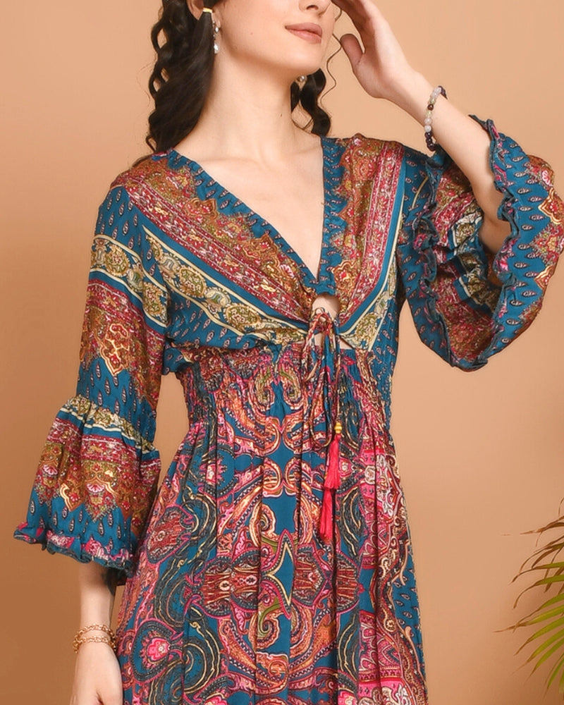 Mireya midnight bloom maxi dress