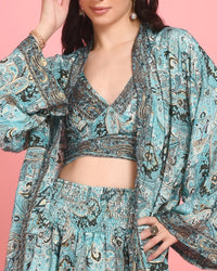 Naida ocean bloom 3 piece co-ord set