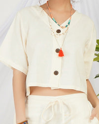 Nerissa vanilla mist cotton co-ord set