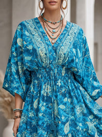 Marielle blue lagoon boho mini dress