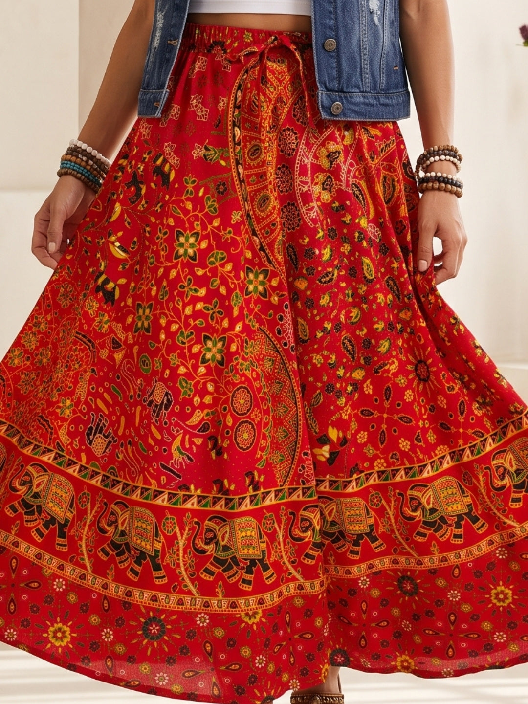 Ember bloom bohemian skirt