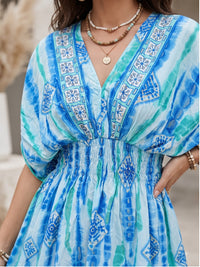 Ocean mist foil boho mini dress