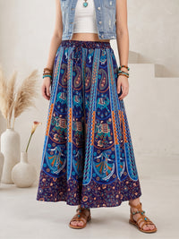 Midnight tide bohemian skirt