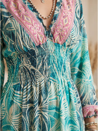 Marielle blue lagoon boho maxi dress