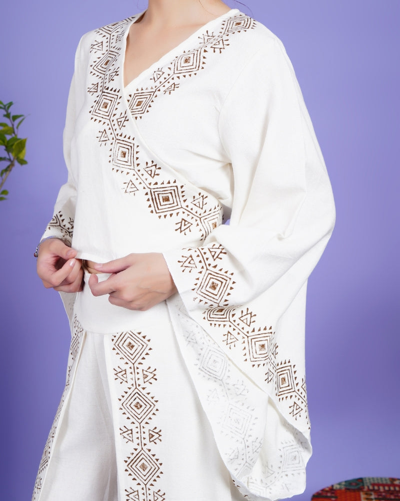 Ivory nomad khadi co-ord set