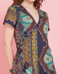 Talia paisley glow mini angrakha dress