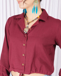 Rhianna cranberry-chic cotton top