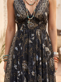 Odette Black Mirage Boho Maxi Dress
