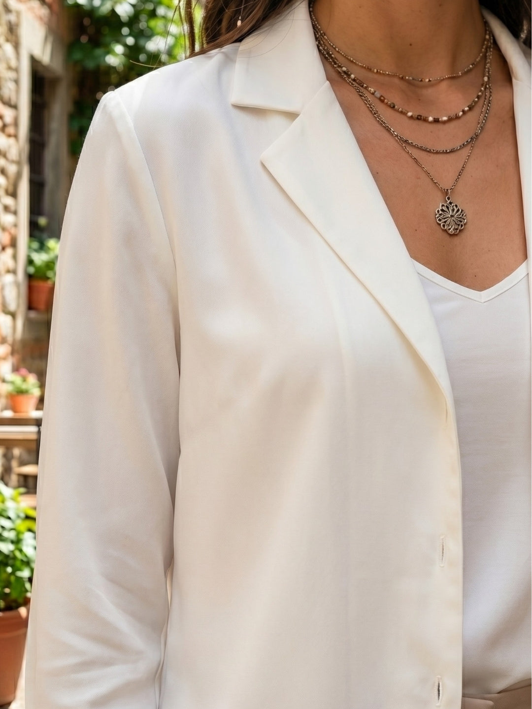 Mireya pearl lapel shirt