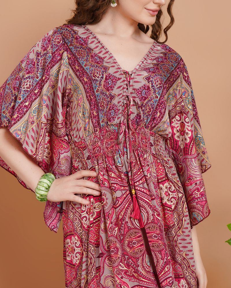 Pink mirage paisley maxi dress