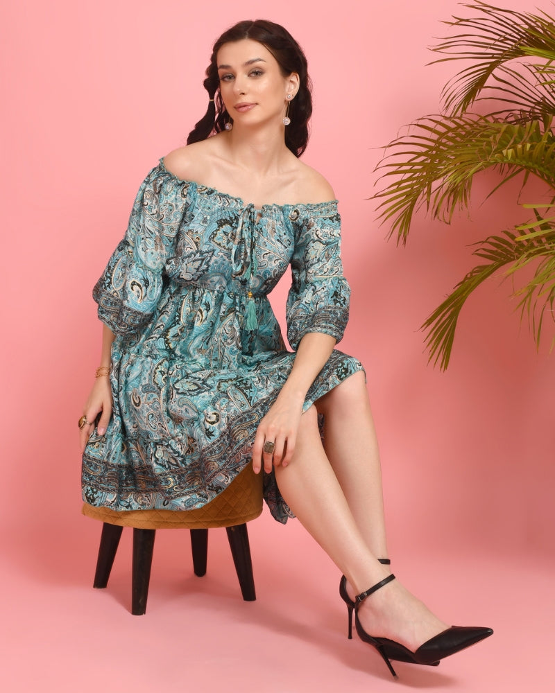 Luna tides off-shoulder mini dress