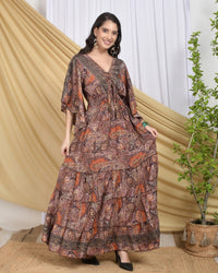 Solene bronze mirage maxi dress