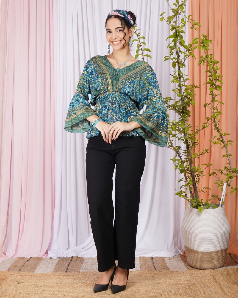 Mariel ocean muse peplum top