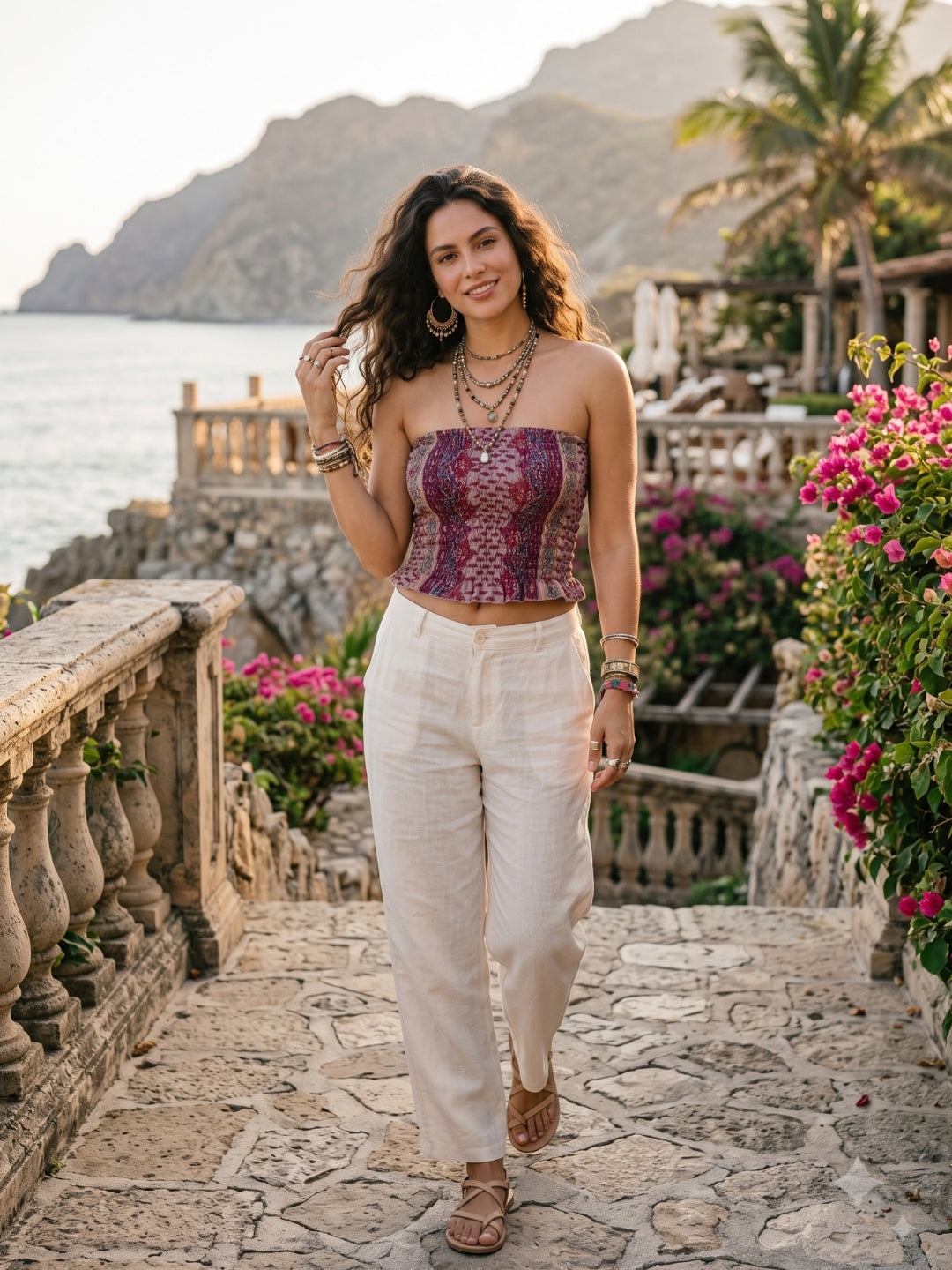Isadora lavender love boho tube top